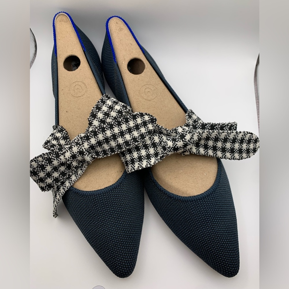 NEW Rothy’s Ink Gingham Mary Jane Flat Size 8